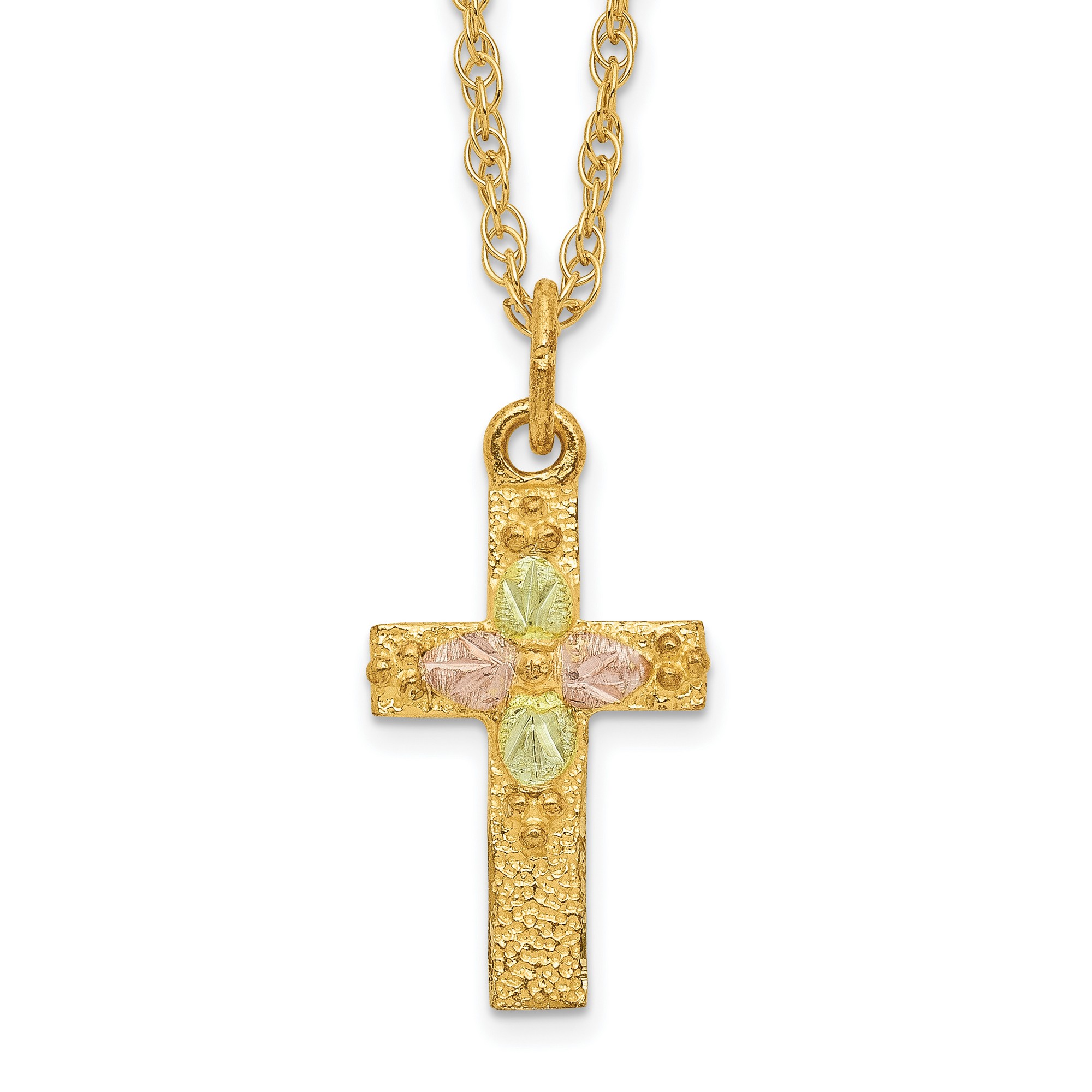 10K Yellow Gold Black Hills Gold Cross Necklace 15 mm x 9 mm 1.58gr | eBay