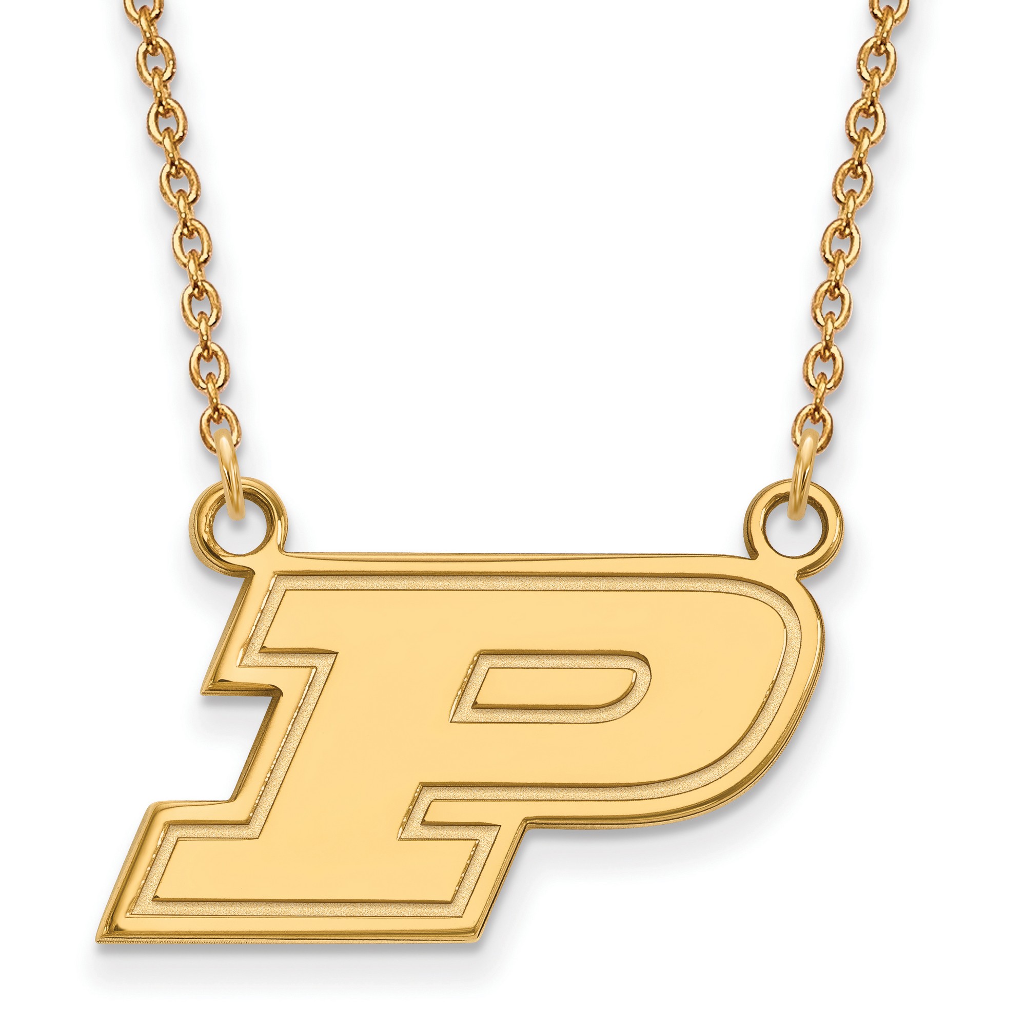 Purdue Boilermakers Motion P Logo Charm Pendant Necklace Gold Plated
