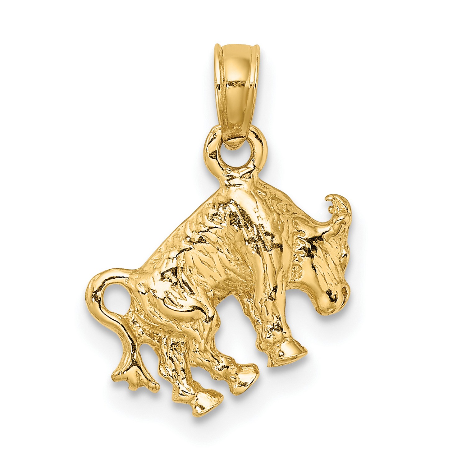 14K Taurus the Bull yellow gold astrological charm # G 196