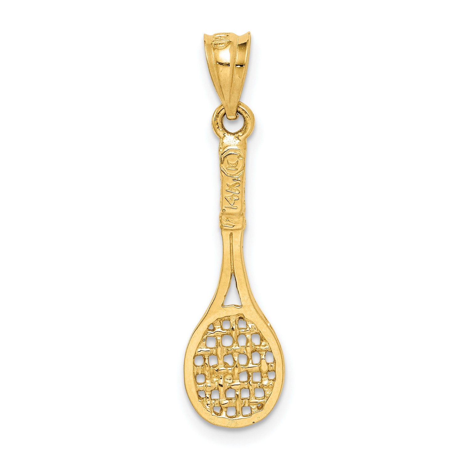 Details about   14K Yellow Gold Tennis Racquet and Ball Charm Pendant MSRP $120