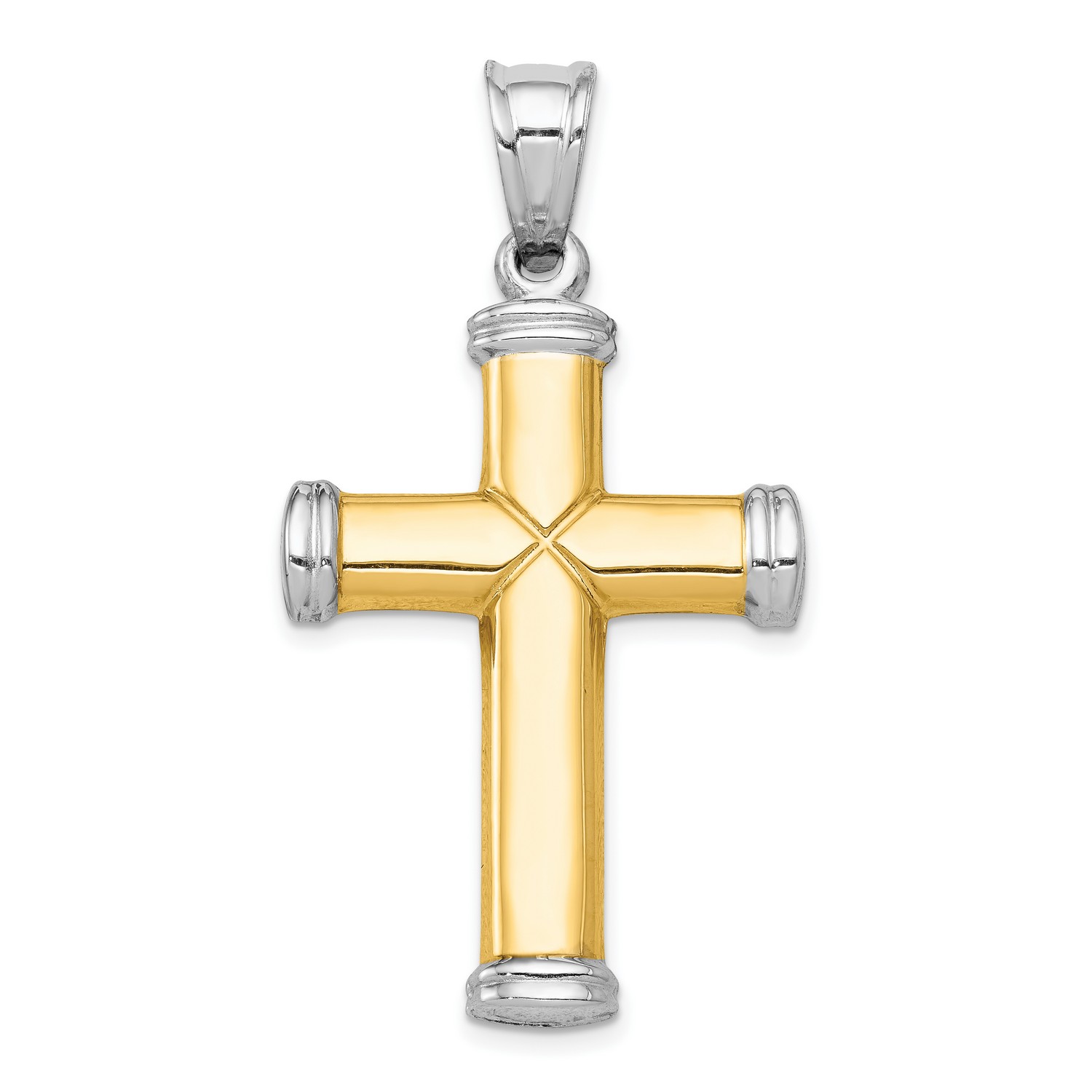 Jewels Obsession Silver Latin Cross Pendant 14K Yellow Gold-plated 925 Silver Latin Cross Pendant 