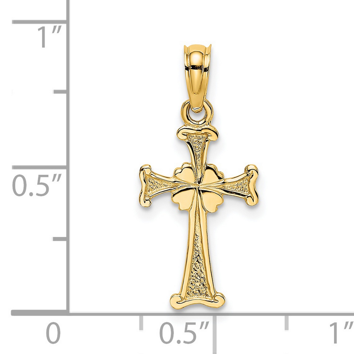 Four 4 Leaf Clover Cross Charm In Real 14k Yellow Gold 0.57gr | eBay