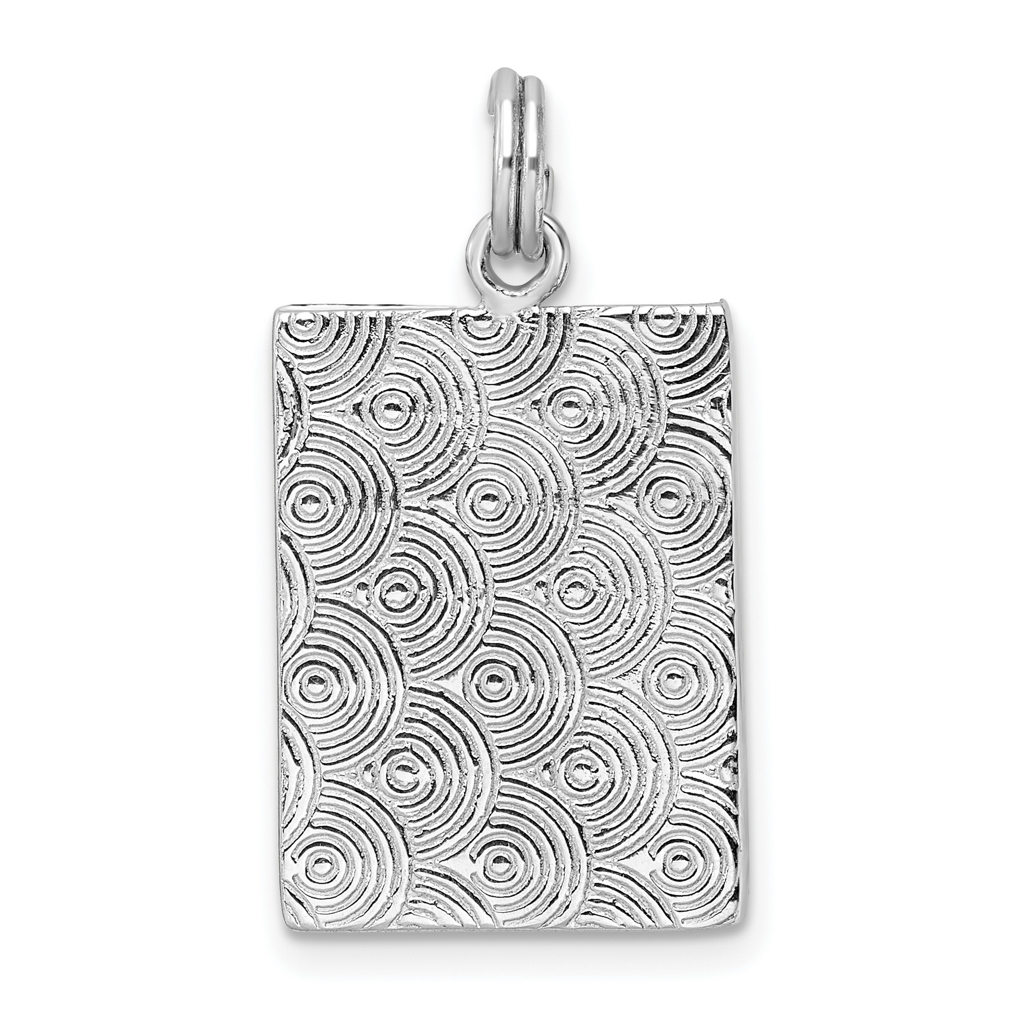 Picture Frame Charm Pendant With Patterned Edges in 925 Sterling Silver eBay