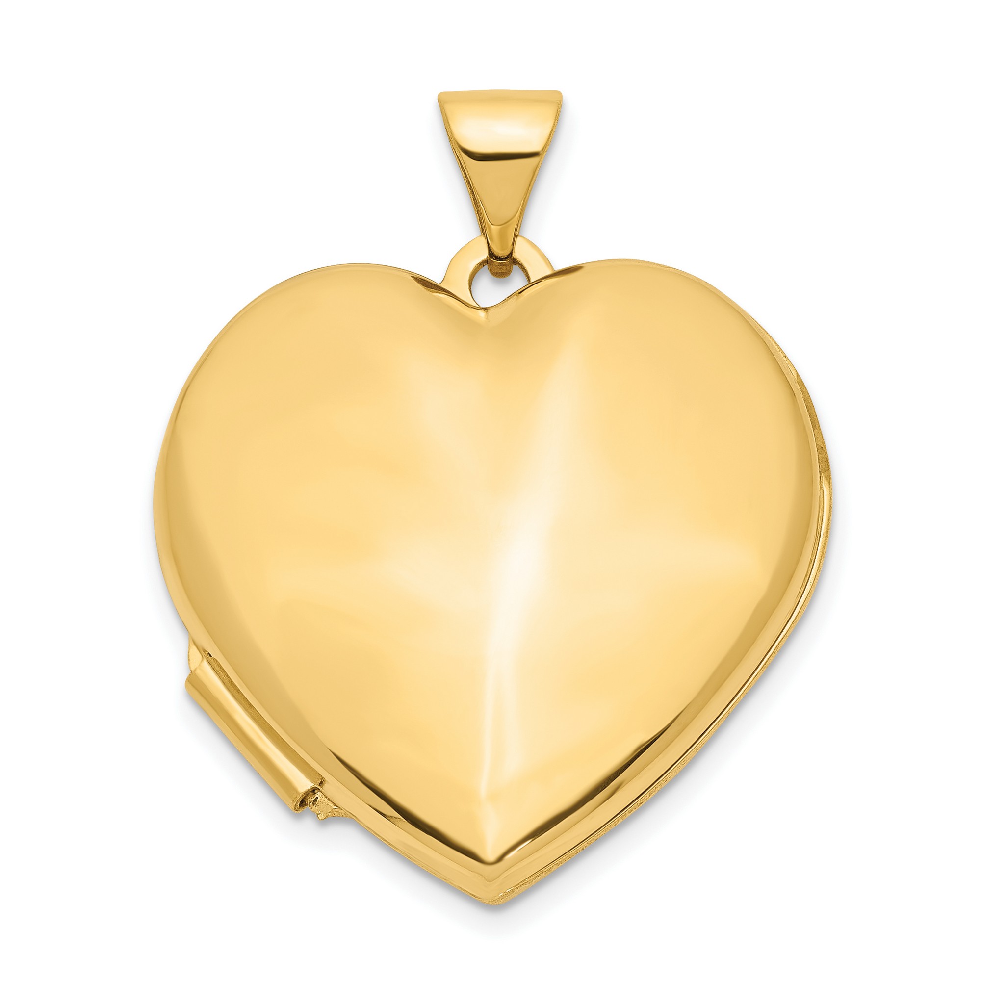 14k Yellow Gold Heart Lock Pendant 21x11mm 