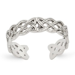 14k White Gold Medium Celtic Knot Adjustable Toe Ring