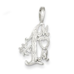 #1 Mom Charm in 925 Sterling Silver