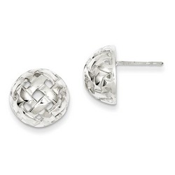 14mm Fancy Ball Post Earrings in 925 Sterling Silver