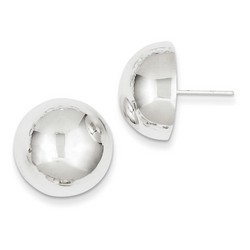18mm Half Ball Earrings in 925 Sterling Silver
