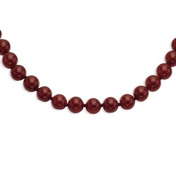 10-10.5mm Smooth Beaded Carnelian Necklace