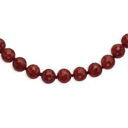 10-10.5mm Faceted Carnelian Necklace