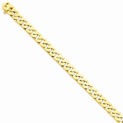 10 mm Polished Large Mens Fancy Link Chain in 14k Yellow Gold - 8 Inch