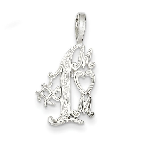 Jewelry Stores Network - #1 Mom Charm in 925 Sterling Silver