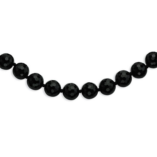 10-10.5mm Faceted Black Agate Necklace